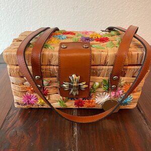 Patricia Nash 10th Anniversary Handcrafted Porcari Bamboo Box with Flowers